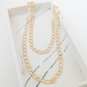 Hammered Oval Necklace
