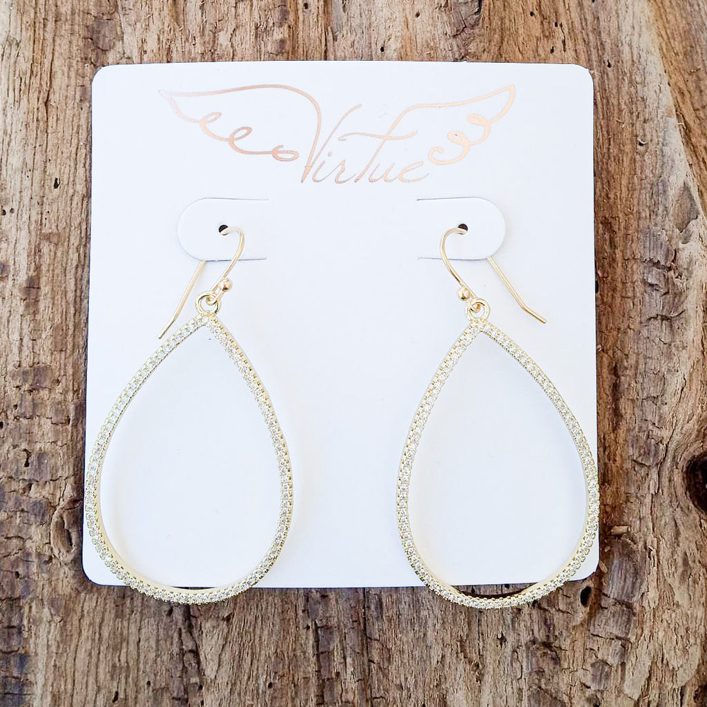Pave Teardrop Hoops