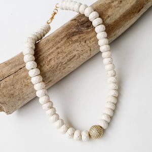 XL Rondelle Pave Ball Necklace