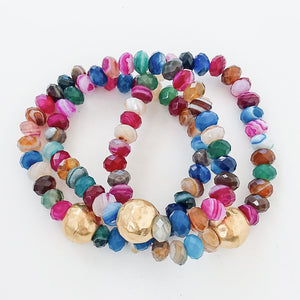 Rondelle Gemstone Ball Bracelet