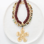Etched Chain With Solid Flower