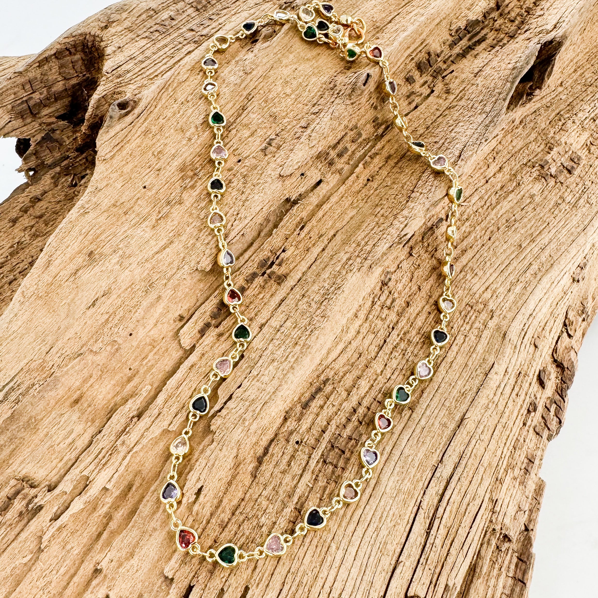 Heart Bezel Enamel Chain