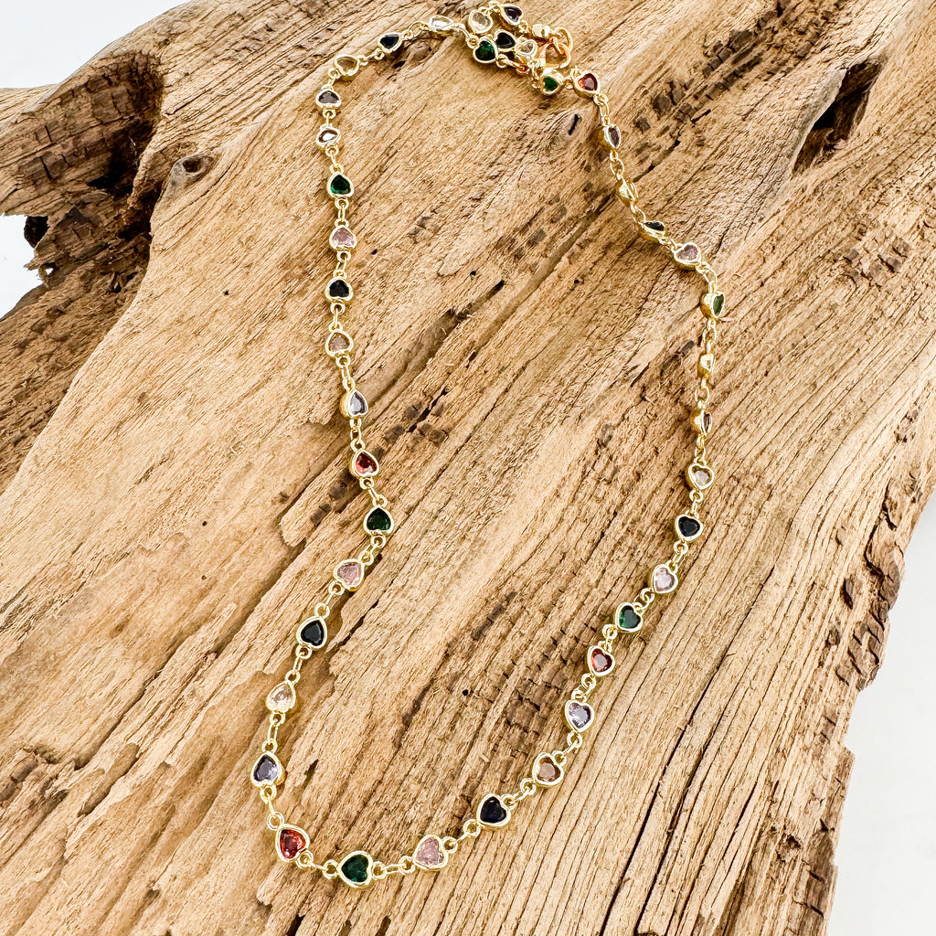 Heart Bezel Enamel Chain