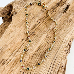 Heart Bezel Enamel Chain