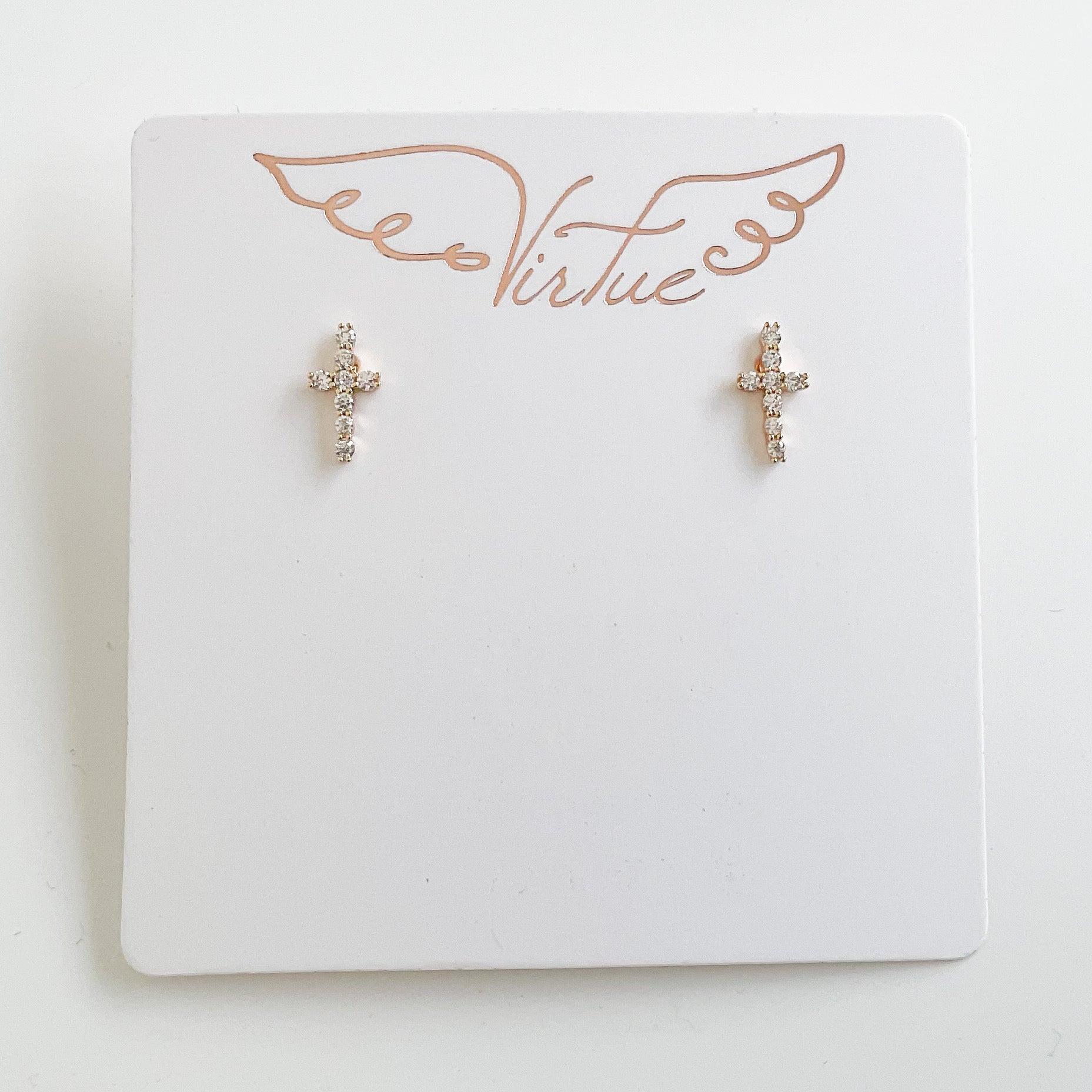 Cz Pave Cross Earring