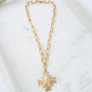 St Ben 20” Etched Chain Necklace