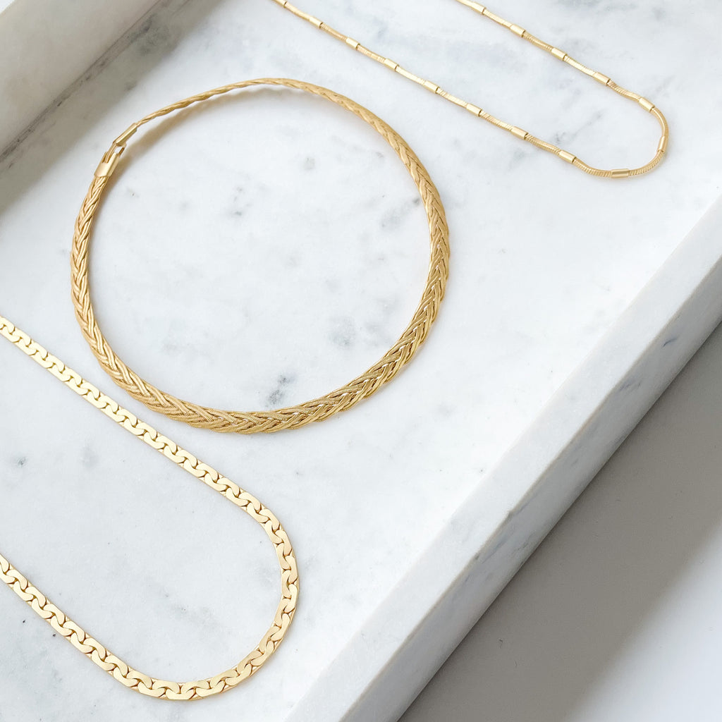 Braided Chain Collar Necklace