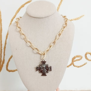 St Ben 20” Etched Chain Necklace