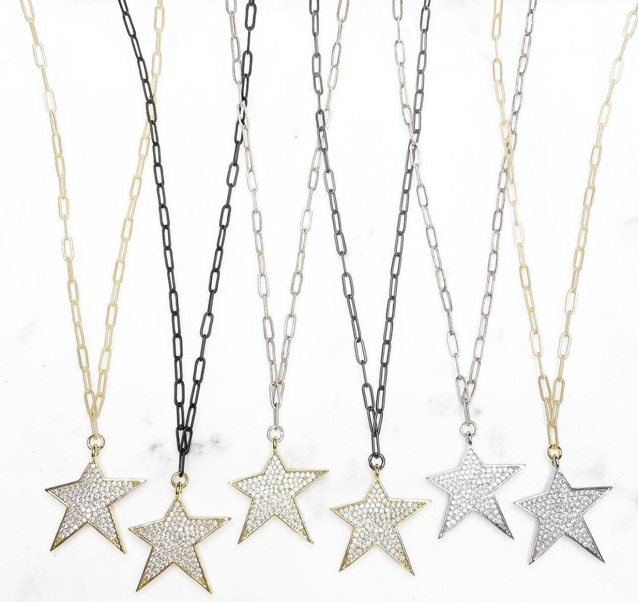 Rhinestone Star on 19” Paperclip