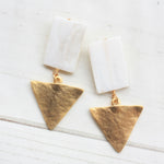 Shell Rectangle with Metal Triangle