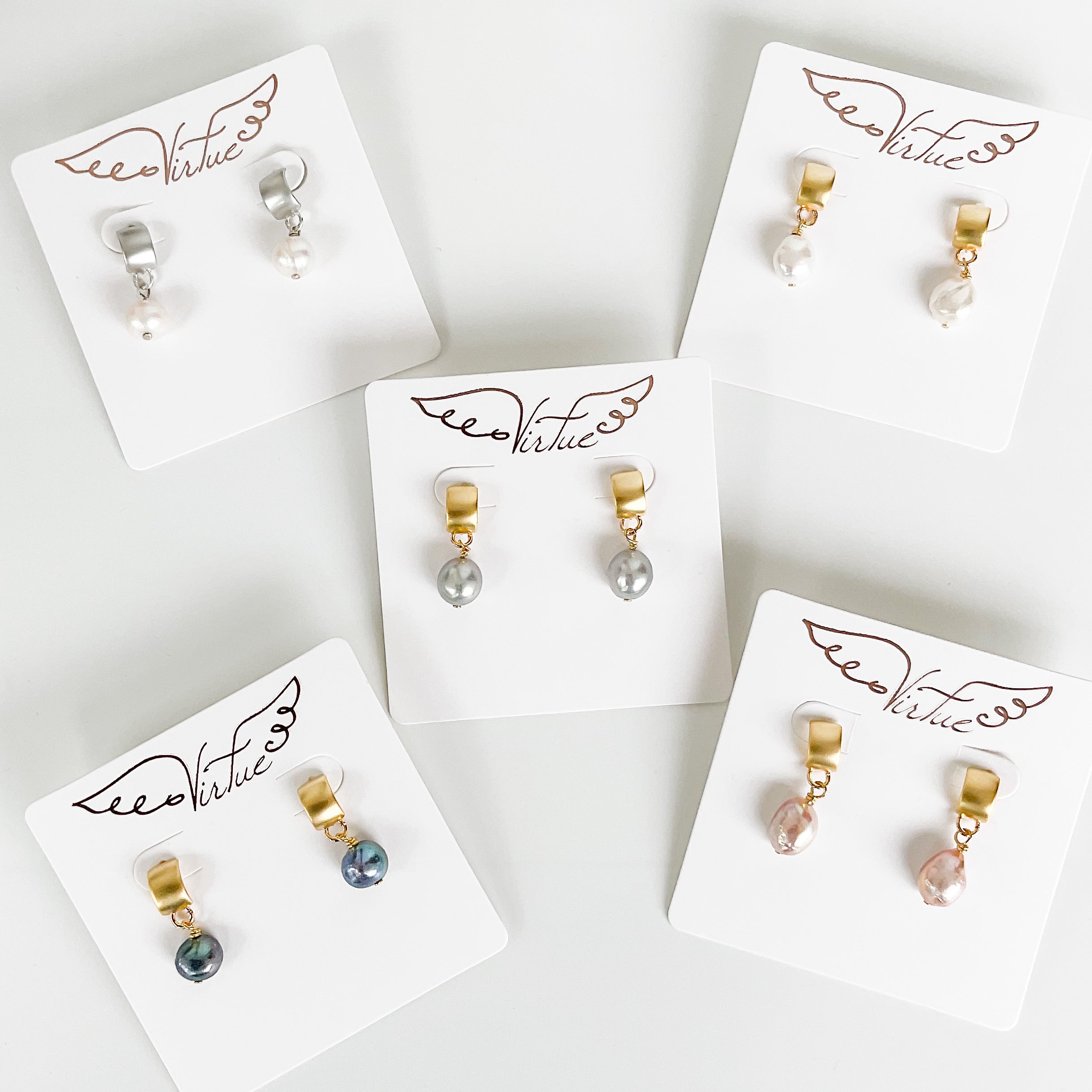 Pearl Semi Hoop Earrings