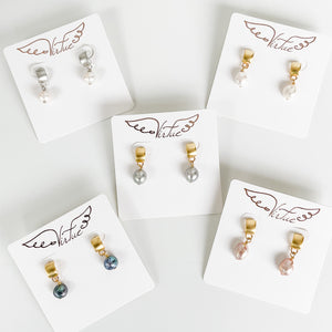 Pearl Semi Hoop Earrings