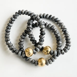 Rondelle Gemstone Ball Bracelet