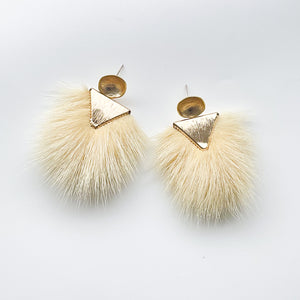 Hammered Post w/ Fur Pendant
