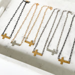 Hammered Cross on Large Paperclip