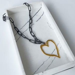 18” XL Paperclip w Heart Pendant