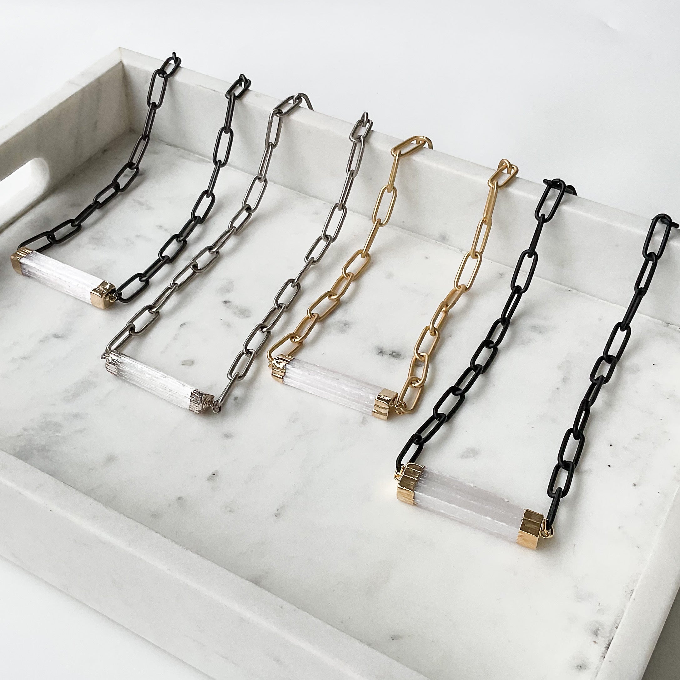 Short Selenite Connector on XL Paperclip