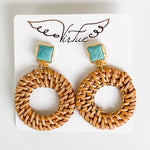 Turquoise Post w/ Wicker Circle