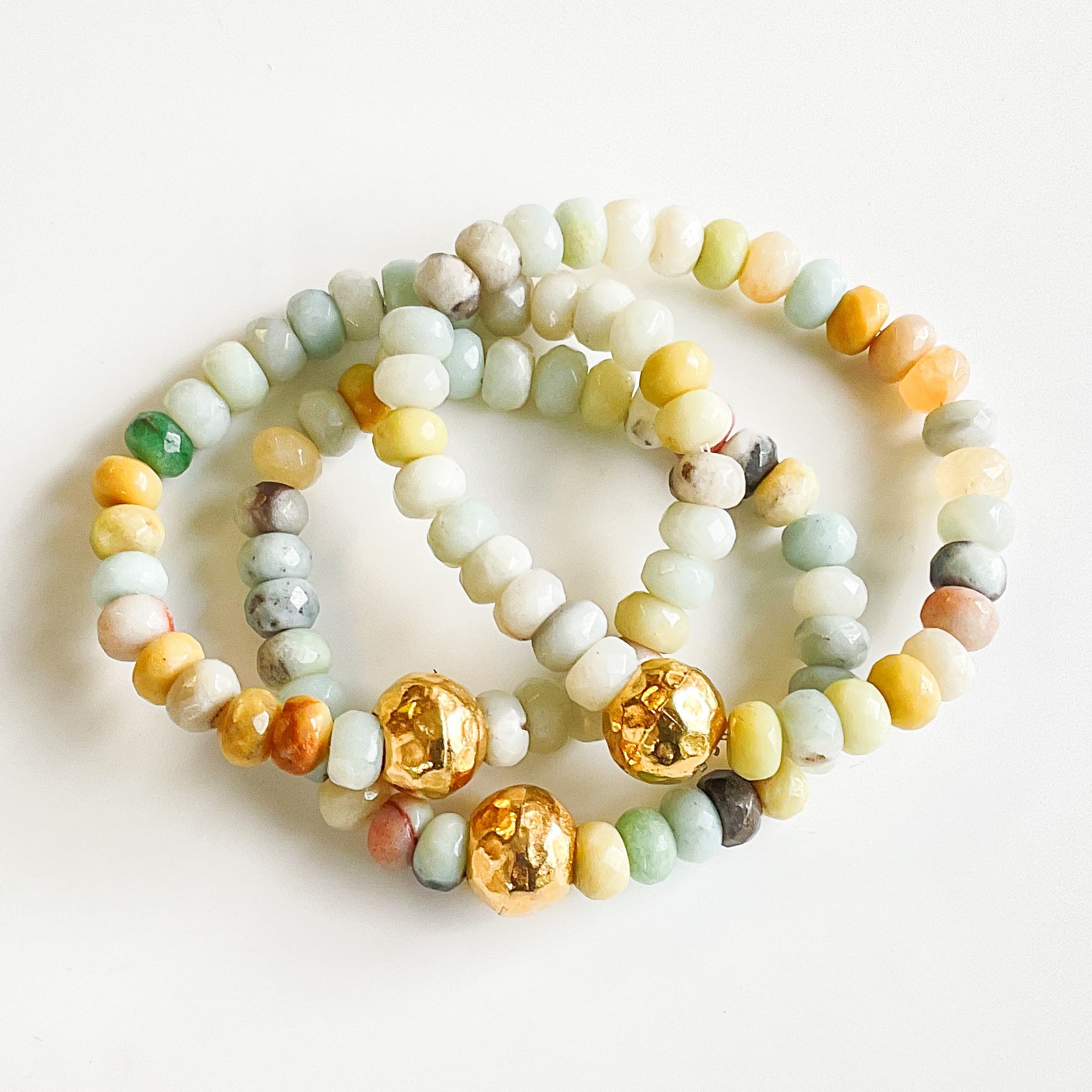 Rondelle Gemstone Ball Bracelet