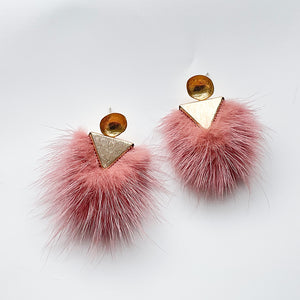 Hammered Post w/ Fur Pendant