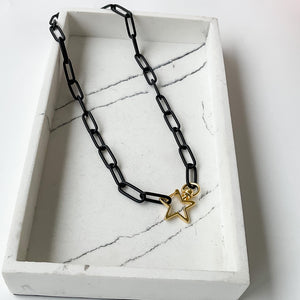 Star Carabineer Necklace on XL Paperclip
