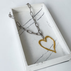 18” XL Paperclip w Heart Pendant
