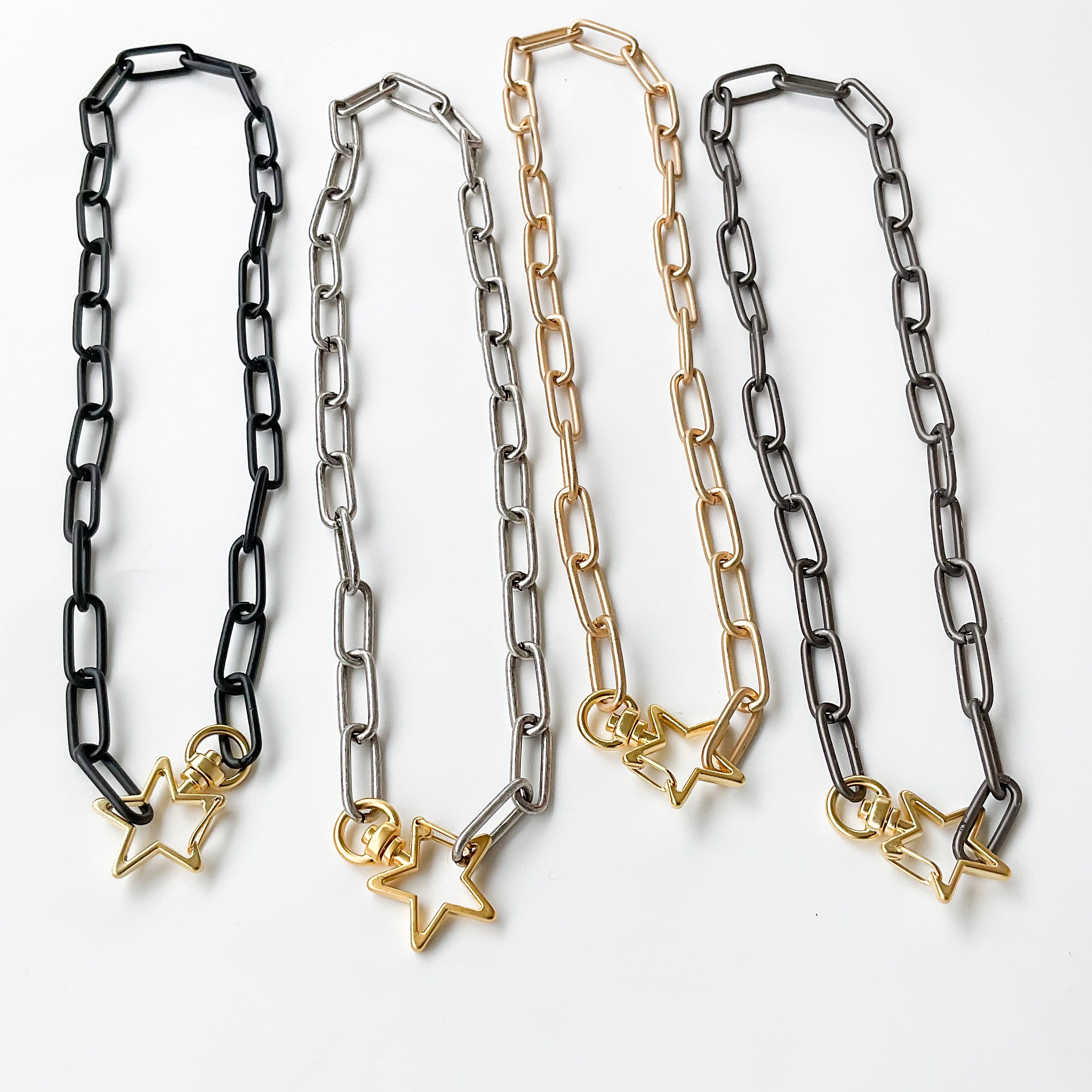 Star Carabineer Necklace on XL Paperclip