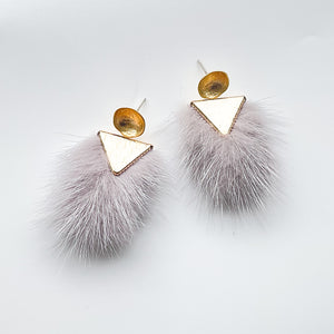 Hammered Post w/ Fur Pendant