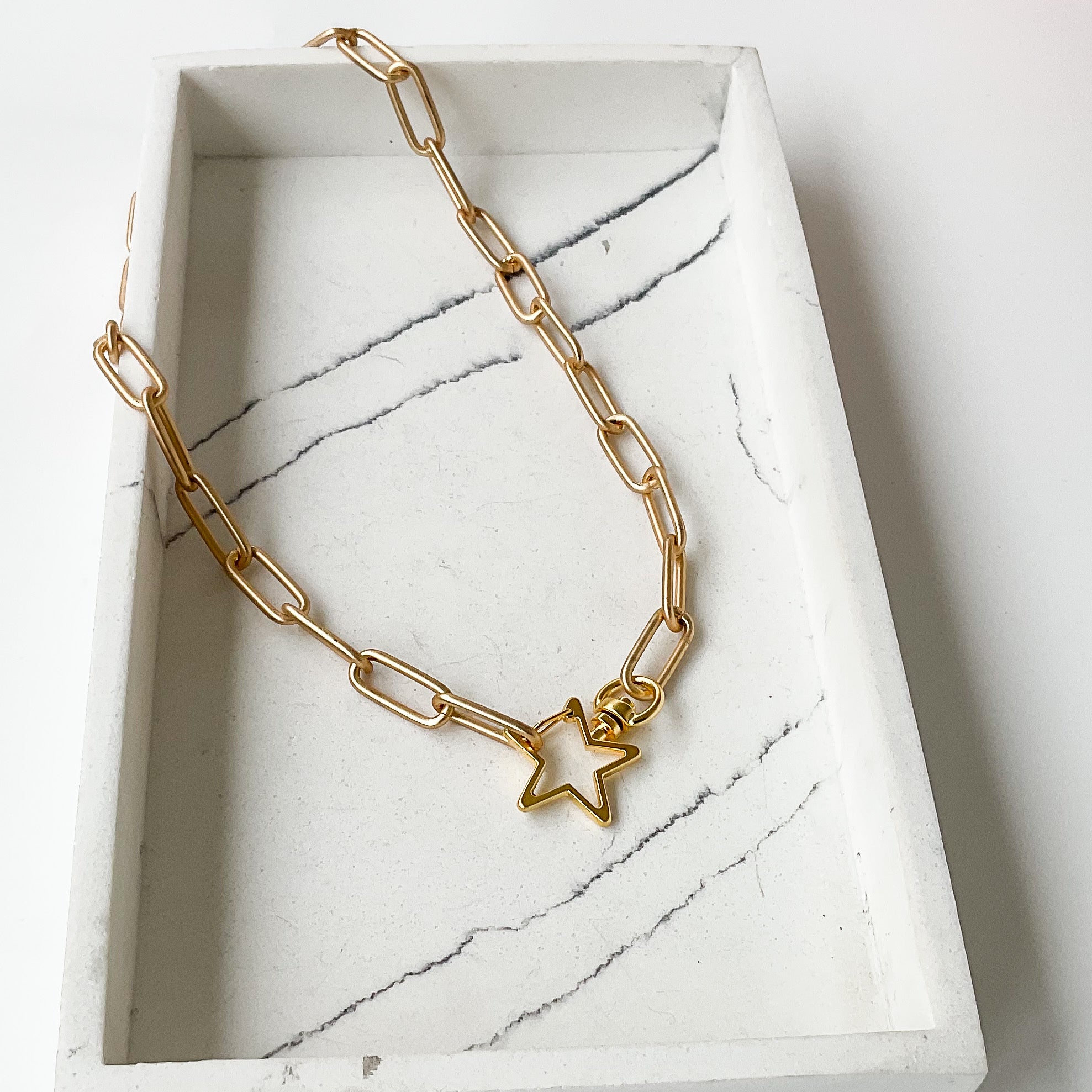 Star Carabineer Necklace on XL Paperclip