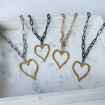 18” XL Paperclip w Heart Pendant
