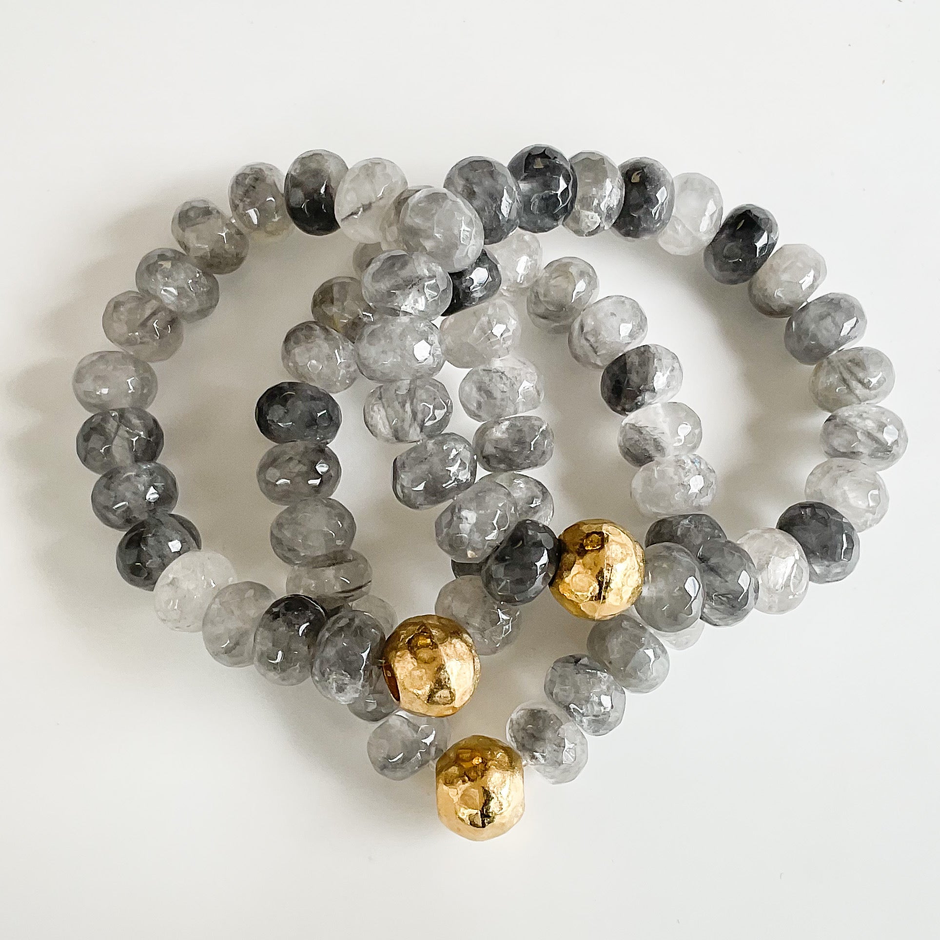 Rondelle Gemstone Ball Bracelet