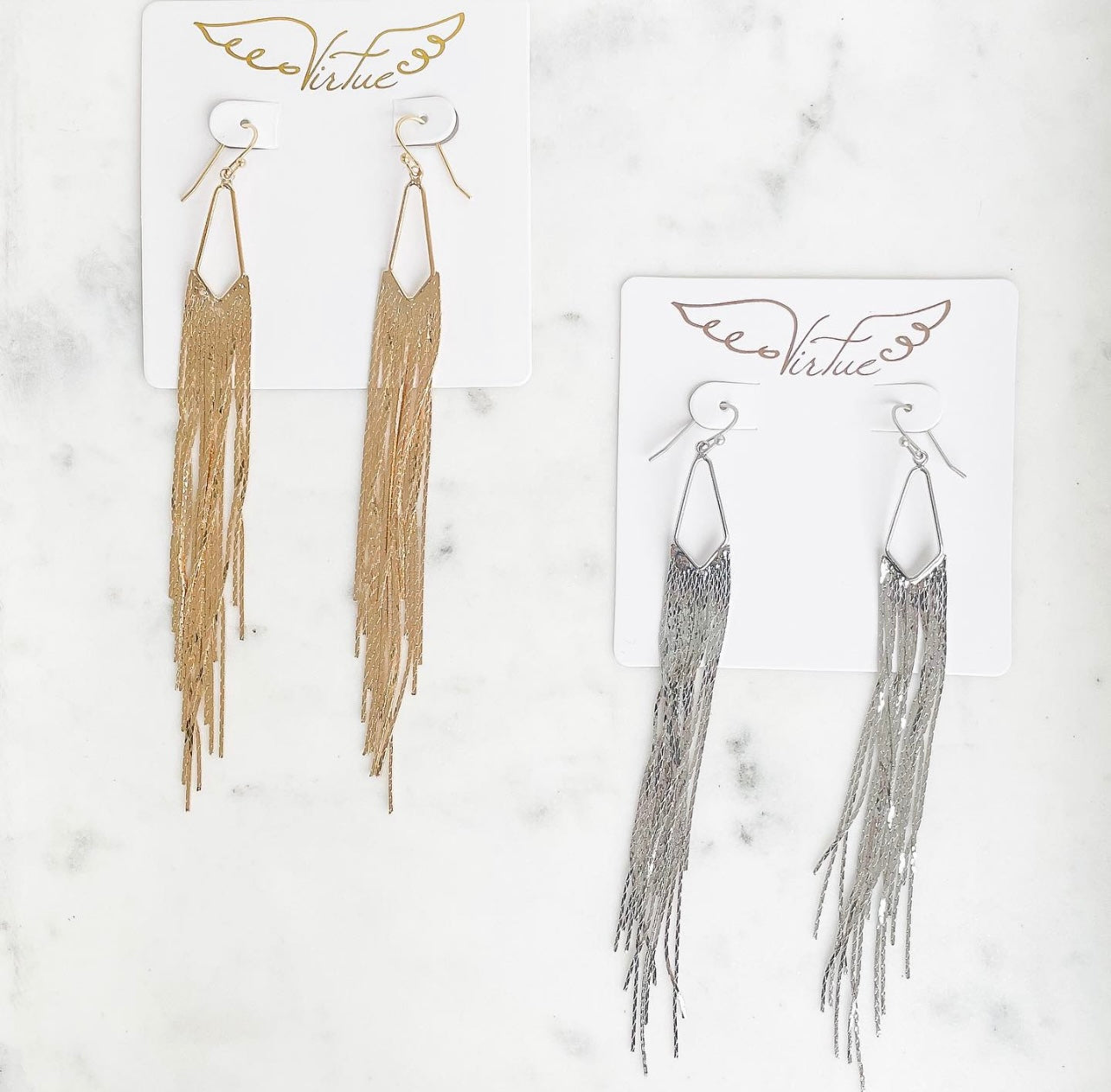 Medal Fringe Earrings on Hook