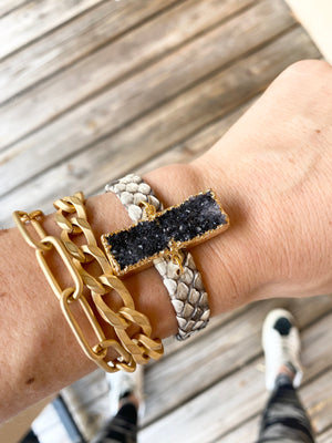 Geometric Druzy Cuff