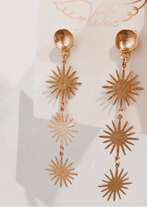 Triple Sunburst Earring