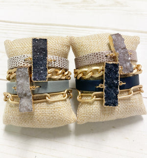 Geometric Druzy Cuff