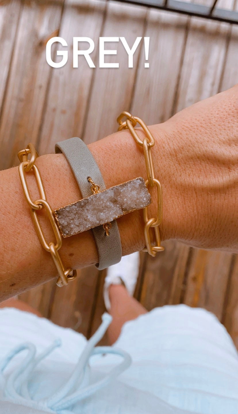 Geometric Druzy Cuff