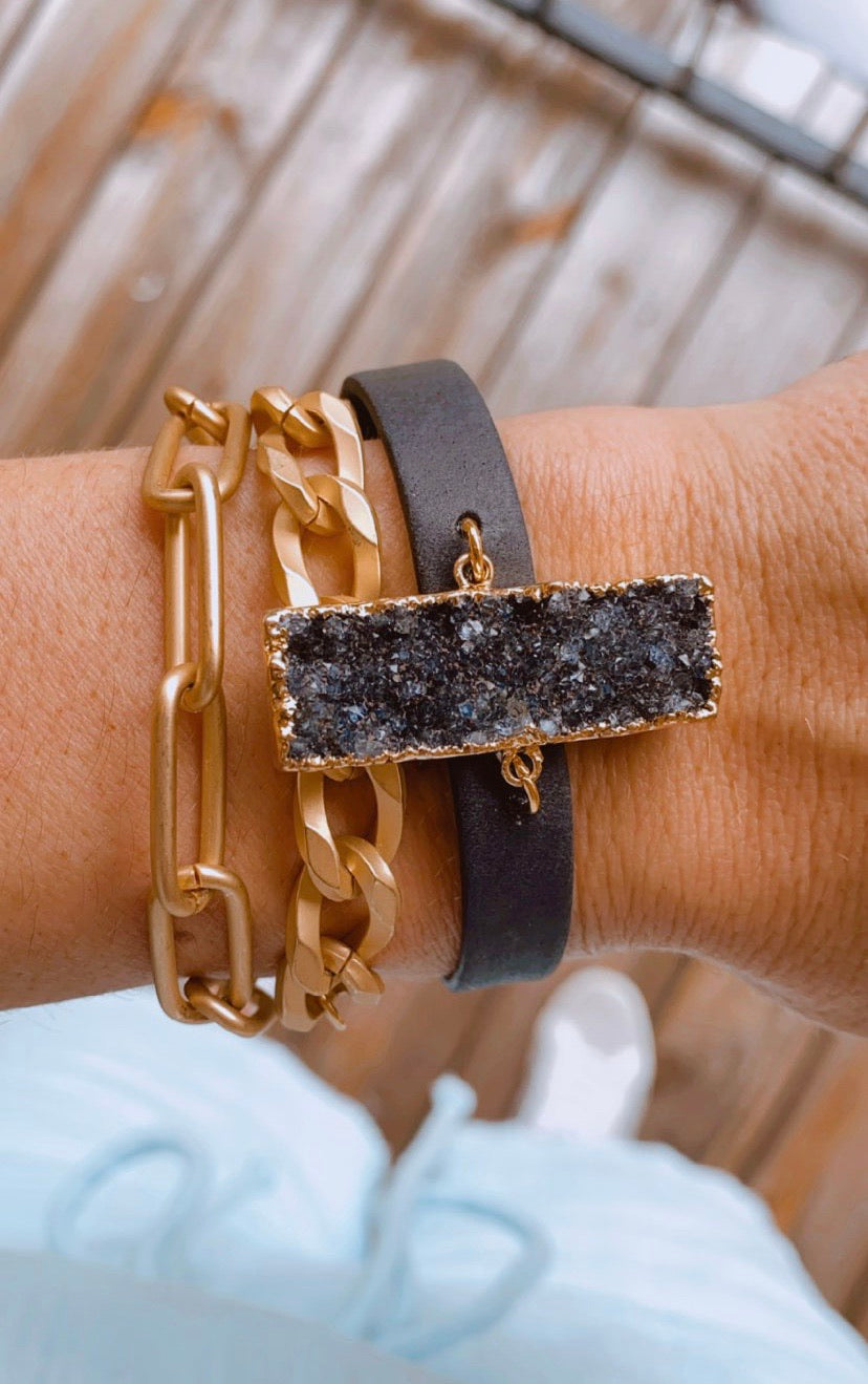 Geometric Druzy Cuff